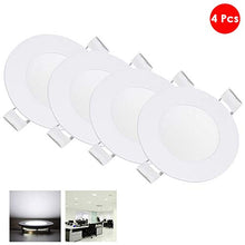 Load image into Gallery viewer, Yescom 3W 3&quot; LED Recessed Panel Ceiling Light Ultra-thin 200LM Cool White 25W Equivalent Downlight (Pack of 4)
