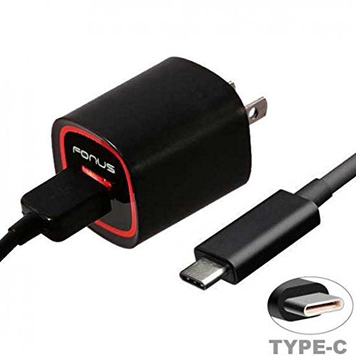 18W Adaptive Fast Home Charger 6ft Type-C Turbo USB Cable Adapter Wall Travel AC Power Long USB-C Data Wire [Black] for ZTE Blade X MAX, Grand X Max 2, X3, X4, Duo LTE, XL, ZMax Pro Z981