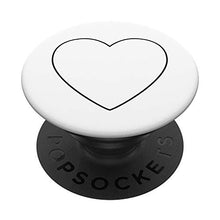 Load image into Gallery viewer, White Black Heart Valentines Day PopSockets PopGrip: Swappable Grip for Phones &amp; Tablets

