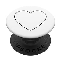 White Black Heart Valentines Day PopSockets PopGrip: Swappable Grip for Phones & Tablets