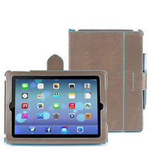 Load image into Gallery viewer, Piquadro Ipadair2 Stand Up Leather Case with Automatic Sleep/Wake Function, Taupe, One Size
