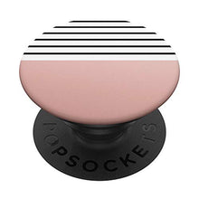 Load image into Gallery viewer, Pink Rose And White Black Stripes Design For Girls PopSockets PopGrip: Swappable Grip for Phones &amp; Tablets
