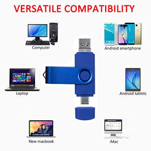 Load image into Gallery viewer, 64GB Photo Stick, EASTBULL Android Flash Drive 3 in 1 USB Picture Keeper Memory Stick for Android/Type-C/Smartphone/Mac/PC/Laptop (Blue)
