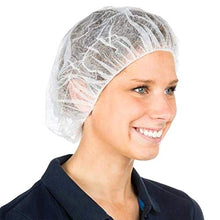 Load image into Gallery viewer, G &amp; F Products 13040-100 Disposable Bouffant Caps Hair Net, Spun-Bonded Polypropylene, Non-Woven, Medical, Labs, Nurse, Tattoo, Food Service, Health, Hospital, White, 100/Sleeve
