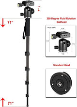 Load image into Gallery viewer, Professional Heavy Duty 72&quot; Monopod/Unipod (Dual Optional Head) for Sony Alpha DSLR-A550
