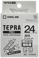 King Jim ST24KW Tepra PRO Tape Cartridge, Strong Adhesive, 0.9 inches (24 mm), Transparent