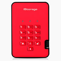 iStorage diskAshur2 SSD 512GB Red - Secure portable solid state drive - Password protected, dust and water resistant, portable, military grade hardware encryption USB 3.1 IS-DA2-256-SSD-512-R
