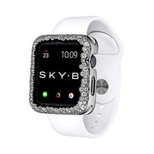 Load image into Gallery viewer, SkyB Champagne Bubbles Apple Watch Case for Women - Silver with Cubic Zirconia Rhinestones to Match Jewelry, Protective Scratch Resistant Liner, Easy to Attach to Bands, Fits Series 1, 2, 3 - 42mm
