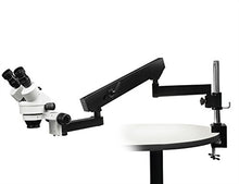 Load image into Gallery viewer, Parco Scientific Simul-Focal Trinocular Zoom Stereo Microscope,10x WF,3.5x-90x Magnification,0.5x&amp;2x Auxiliary Lens,Articulating Arm Pillar Clamp Stand,144-LED Ring Light,3.0MP Digital Eyepiece Camera
