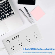 Load image into Gallery viewer, fosa Smart Power Strip, WiFi Surge Protector with 4 USB Port Voice Control Compatible with Google Home, App Control Multi Plugs with Timing Function via Android iOS Smartphone Tablets

