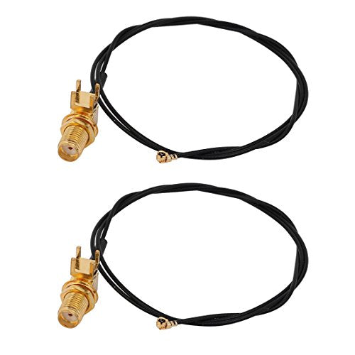 Aexit 2 Pcs Distribution electrical RF1.13 IPEX1 to SMA-KE Connector WiFi Pigtail Cable Antenna 50cm Long