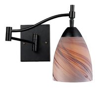 Elk 10151/1DR-CR Celina 1-Light Swing arm Sconce in Dark Rust with Creme Glass