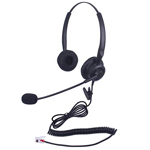 Vanstalk Wired Call Center Telephone Headset Dual with Noise Canceling Microphone is Compatible with Cisco 7902 7905 Avaya 1608 1616 9608G 9620 Snom 300 320 Yealink T19P T20P Landline Phones