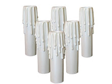 Load image into Gallery viewer, Lighthouse Industries Set of 6 pc. 3&quot; Tall Ivory Hybrid Resin No Melt Oversized Candelabra Base 7/8&quot; Inner Diameter Faux Beeswax Candle Covers, Socket Sleeves 60 watts
