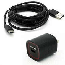 Load image into Gallery viewer, 18W Adaptive Fast Home Charger 6ft Type-C Turbo USB Cable Adapter Wall Travel AC Power Long USB-C Data Wire [Black] for ZTE Blade X MAX, Grand X Max 2, X3, X4, Duo LTE, XL, ZMax Pro Z981
