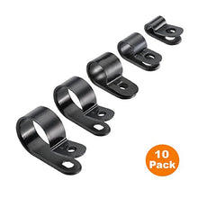 Load image into Gallery viewer, Smarthome 10 x Black Nylon Plastic P Clips - Fasteners for Conduit, Cable, Tubing &amp; Sleeving [ 9mm ]
