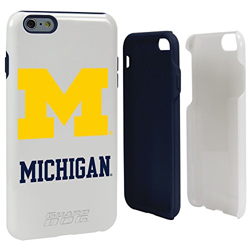 Guard Dog Collegiate Hybrid Case for iPhone 6 Plus / 6s Plus  Michigan Wolverines  White
