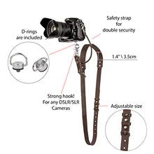 Load image into Gallery viewer, Camera Strap Accessories for One Camera -Professional Single Leather Harness Shoulder Strap Solo Camera Quick Release Gear for DSLR/SLR ProInStyle Strap by Coiro
