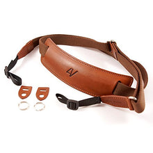 Load image into Gallery viewer, 4V Design Lusso Tuscany Leather Large Handmade Leather Camera Strap w/Universal Fit Kit, Brown/Brown (2LP01BVV2323)
