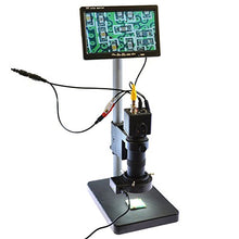 Load image into Gallery viewer, 100X Zoon Lens BNC AV TV Digital Industrial Microscope Camera Set C-Mount Lens &amp; 7&quot; AV LCD Monitor &amp; LED Light &amp; Table Stand
