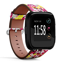 Load image into Gallery viewer, Replacement Leather Strap Printing Wristbands Compatible with Fitbit Versa - Geometric Alphabet Background
