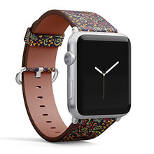 Load image into Gallery viewer, Compatible with Big Apple Watch 42mm, 44mm, 45mm (All Series) Leather Watch Wrist Band Strap Bracelet with Adapters (Tile Mandalas Vintage)
