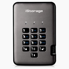 Load image into Gallery viewer, iStorage diskAshur PRO2 SSD 256GB Secure portable solid-state drive - FIPS Level 2 certified - Password protected, dust &amp; water resistant, military grade hardware encryption IS-DAP2-256-SSD-256-C-G
