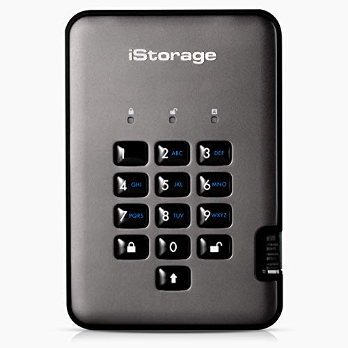 iStorage diskAshur PRO2 SSD 256GB Secure portable solid-state drive - FIPS Level 2 certified - Password protected, dust & water resistant, military grade hardware encryption IS-DAP2-256-SSD-256-C-G