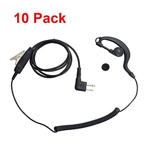 M head Earpiece Headset PTT With Mic for 2-pin Motorola Two Way Radio 10 pack