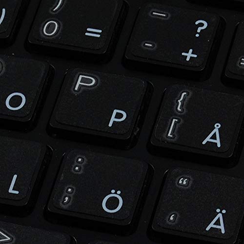 NS Swedish / Finnish Non-Transparent Keyboard Labels Black Background for Desktop, Laptop and Notebook are Compatible with Apple