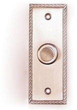 Load image into Gallery viewer, Solid Brass Rectangular Rope Bell Button (Chrome)
