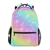 TropicalLife Rainbow Glitter Pattern Backpacks Bookbag Shoulder Backpack Hiking Travel Daypack Casual Bags