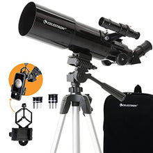 Load image into Gallery viewer, Celestron - 80mm Travel Scope - Portable Refractor Telescope - Fully-Coated Glass Optics - Ideal Telescope for Beginners - Bonus Astronomy Software Package - Digiscoping Smartphone Adapter
