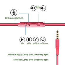 Load image into Gallery viewer, NEM Universal in-Ear Earbuds Headphones Sweatproof Stereo Bass with Microphone/Playback Control, for iPhone, iPod, iPad, Samsung, Huawei, LG, Android Smartphone, Tablets, MP3 Players (Pink)
