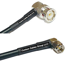 Load image into Gallery viewer, 10 feet RFC195 KSR195 Silver Plated BNC Male Angle to SMA Male Angle RF Coaxial Cable
