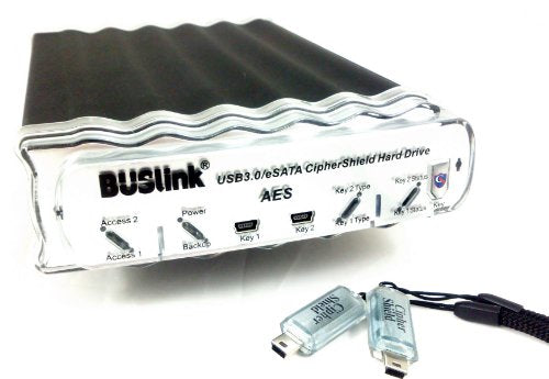 BUSlink CSX-6T-U3KKB CipherShield Dual Keys FIPS 140-2 Level 2 HIPAA 512-bit AES USB 3.0/eSATA Hardware Encrypted External Desktop Hard Drive (6TB)