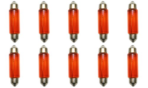 CEC Industries E211-2A (Amber) Bulbs, 12.8 V, 12.416 W, EC11-5 Base, T-3 shape (Box of 10)