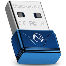 Load image into Gallery viewer, USB Bluetooth Adapter for PC, 5.0 Bluetooth Dongle EDR for Windows 10/8.1/7 for Bluetooth Mouse, Keyboard, Printers, Headsets, Speakers, Bluetooth USB Adapter for Computer/Laptop, Blue
