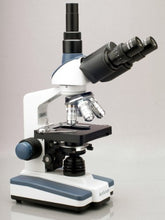 Load image into Gallery viewer, AmScope T120B-8M Digital Professional Siedentopf Trinocular Compound Microscope, 40X-2000X Magnification, WF10x and WF20x Eyepieces, Brightfield, LED Illumination, Abbe Condenser with Iris Diaphragm,
