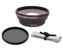 Load image into Gallery viewer, Canon PowerShot G3 X HD (High Definition) 0.5X Wide Angle Lens with Macro + 82mm Circular Polarizing Filter + Lens Adapters + Nw Direct Micro Fiber Cleaning Cloth
