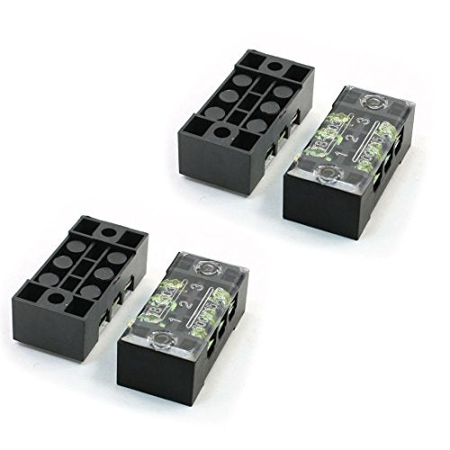 uxcell 4Pcs 2 Rows 3 Position Screw Terminal Barrier Block Strip 600V 15A