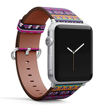Load image into Gallery viewer, Compatible with Small Apple Watch 38mm, 40mm, 41mm (All Series) Leather Watch Wrist Band Strap Bracelet with Adapters (Tribal Elephant)
