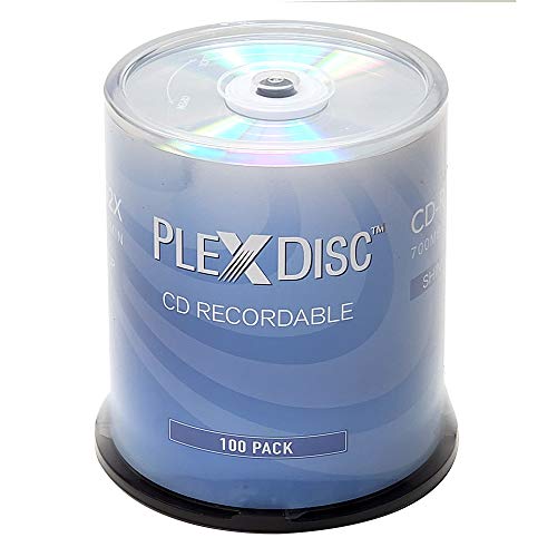 PlexDisc CD-R 700MB 52X Shiny Silver Top Recordable Media Disc - 100pk Spindle 631-105-BX