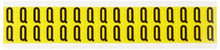 Load image into Gallery viewer, Brady 3420-Q 3/4&quot; Height, 9/16&quot; Width, B-498 Repositionable Vinyl Cloth, Black On Yellow Color 34 Series Indoor Letter Label, Legend &quot;Q&quot; (32 Labels Per Card)
