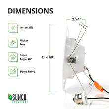 Load image into Gallery viewer, Sunco Lighting 4 Pack 5/6 Inch LED Recessed Downlight, Baffle Trim, Dimmable, 13W=75W, 3000K Warm White, 965 LM, Damp Rated, Simple Retrofit Installation - UL + Energy Star
