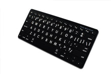 Load image into Gallery viewer, MAC NS ENGLISH LARGE LETTERING NON-TRANSPARENT KEYBOARD LABELS BLACK BACKGROUND (UPPER CASE) FOR DESKTOP, LAPTOP AND NOTEBOOK
