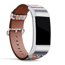 Load image into Gallery viewer, Replacement Leather Strap Printing Wristbands Compatible with Fitbit Charge 2 - Folk Art Llama and Cactus Pattern
