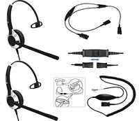Headset Training Solution (Includes 2 x TruVoice HD-500 Premium Single Ear Headsets with Noise Canceling Microphone,Training Cord and Smart Lead - Works with 99% of Phones with RJ9 Headset Port)