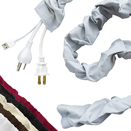 Cordinate Fabric Cord Cover, 6 Ft, Cable Management and Hider, Easy Installation, Great for Lamps, Light Fixtures, and Desks, Heather Gray, 40731