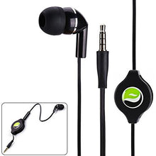Load image into Gallery viewer, Premium Retractable Headset Mono Hands-Free Earphone Mic Single Earbud Headphone Earpiece Wired 3.5mm Black for Sprint Samsung Galaxy J7 Perx - Sprint Samsung Galaxy J7 Refine
